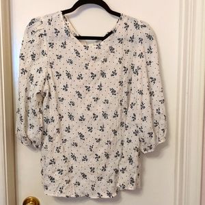 Black and White Floral Blouse (large)